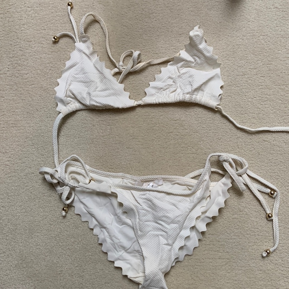 Authentic Chloe scalloped string bikini swimsuit